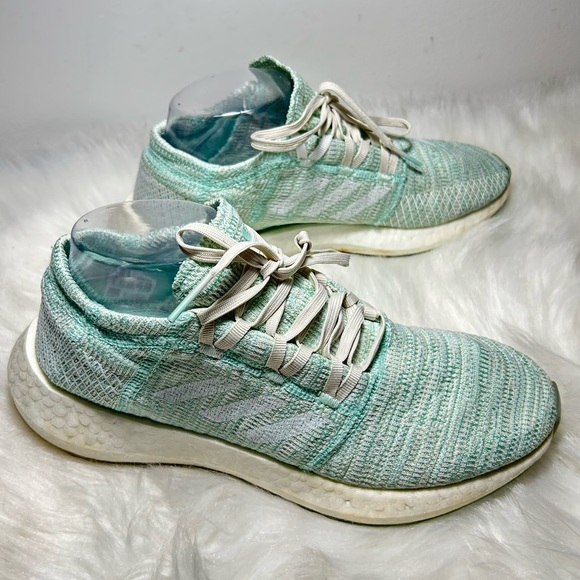Adidas PureBoost Go Running Shoes Boost Green White Sneaker Size 9 - Picture 7 of 10